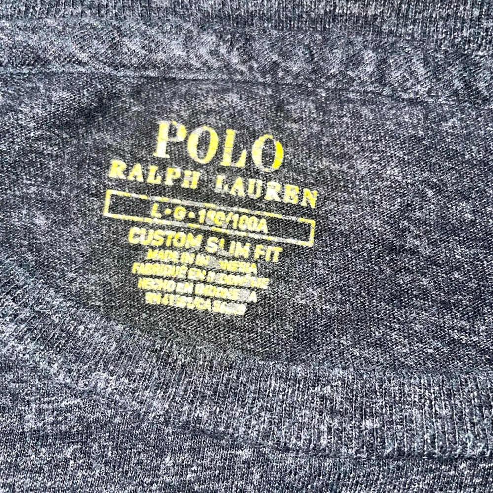 Polo Ralph Lauren‎ Slim Fit T Shirt Mens Large Heather Gray Pony Logo Crew Neck - Picture 5 of 10